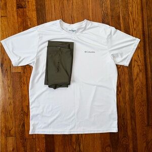 Men’s Columbia dry fit shirt | white and green